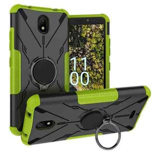 For Nokia C100 Armor Bear Shockproof PC + TPU Phone Case with Ring Holder(Green)