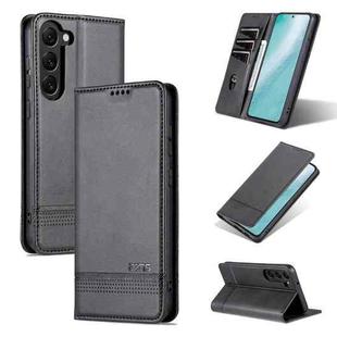 For Samsung Galaxy S23+ 5G AZNS Magnetic Calf Texture Flip Leather Phone Case(Black)