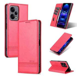 For Xiaomi Redmi Note 12 Pro 5G China / Note 12 Pro 5G+ China AZNS Magnetic Calf Texture Flip Leather Phone Case(Red)