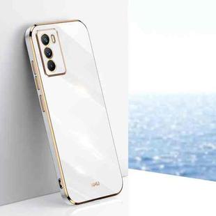 For vivo iQOO Neo5 S XINLI Straight 6D Plating Gold Edge TPU Phone Case(White)