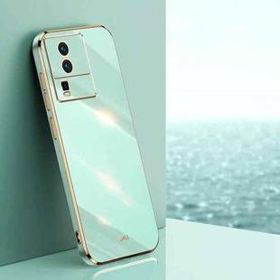 For vivo iQOO Neo7 XINLI Straight 6D Plating Gold Edge TPU Phone Case(Mint Green)