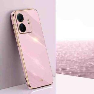 For vivo S15e XINLI Straight 6D Plating Gold Edge TPU Phone Case(Cherry Purple)