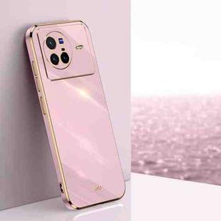 For vivo X80 XINLI Straight 6D Plating Gold Edge TPU Phone Case(Cherry Purple)