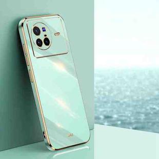For vivo X80 XINLI Straight 6D Plating Gold Edge TPU Phone Case(Mint Green)