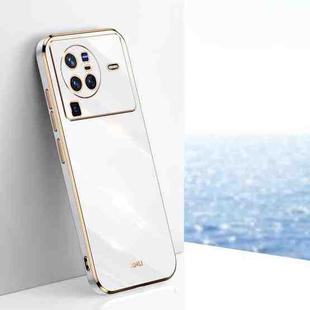 For vivo X80 Pro XINLI Straight 6D Plating Gold Edge TPU Phone Case(White)