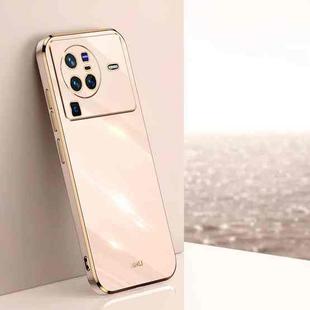 For vivo X80 Pro XINLI Straight 6D Plating Gold Edge TPU Phone Case(Pink)