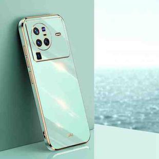 For vivo X80 Pro XINLI Straight 6D Plating Gold Edge TPU Phone Case(Mint Green)