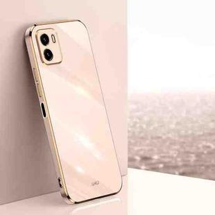 For vivo Y10 XINLI Straight 6D Plating Gold Edge TPU Phone Case(Pink)
