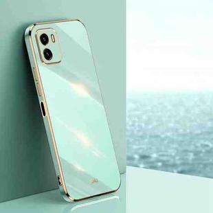 For vivo Y10 XINLI Straight 6D Plating Gold Edge TPU Phone Case(Mint Green)