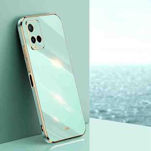 For vivo Y32 4G XINLI Straight 6D Plating Gold Edge TPU Phone Case(Mint Green)