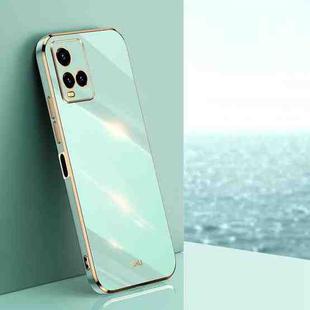 For vivo Y33s Global XINLI Straight 6D Plating Gold Edge TPU Phone Case(Mint Green)