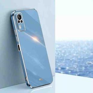 For vivo Y51 2020 December XINLI Straight 6D Plating Gold Edge TPU Phone Case(Celestial Blue)