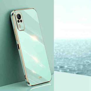For vivo Y51 2020 December XINLI Straight 6D Plating Gold Edge TPU Phone Case(Mint Green)