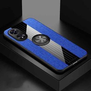 For OPPO A97 XINLI Stitching Cloth Textue Shockproof TPU Phone Case(Blue)