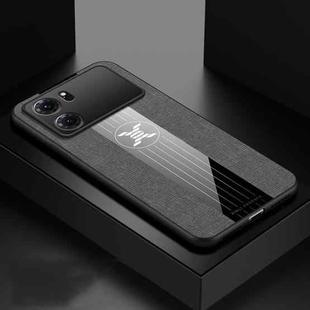 For OPPO K10 XINLI Stitching Cloth Textue Shockproof TPU Phone Case(Grey)