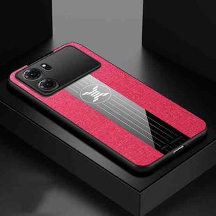 For OPPO K10 XINLI Stitching Cloth Textue Shockproof TPU Phone Case(Red)