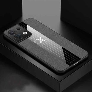 For OPPO Reno8 Pro+ XINLI Stitching Cloth Textue Shockproof TPU Phone Case(Grey)