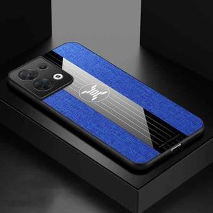 For OPPO Reno8 Pro+ XINLI Stitching Cloth Textue Shockproof TPU Phone Case(Blue)