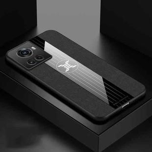 For OnePlus Ace XINLI Stitching Cloth Textue Shockproof TPU Phone Case(Black)