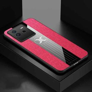 For vivo iQOO Neo 6 XINLI Stitching Cloth Textue Shockproof TPU Phone Case(Red)