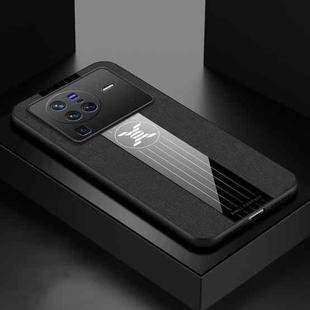 For vivo X80 Pro XINLI Stitching Cloth Textue Shockproof TPU Phone Case(Black)