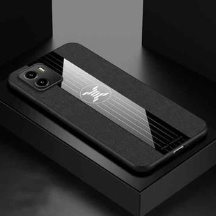 For vivo Y10 XINLI Stitching Cloth Textue Shockproof TPU Phone Case(Black)