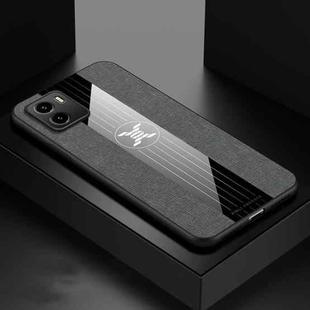 For vivo Y10 XINLI Stitching Cloth Textue Shockproof TPU Phone Case(Grey)