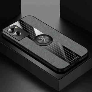 For vivo Y55s 5G XINLI Stitching Cloth Textue Shockproof TPU Phone Case(Grey)
