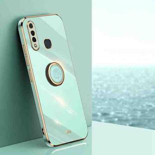 For vivo Z5x XINLI Straight Edge 6D Electroplate TPU Phone Case with Ring Holder(Mint Green)