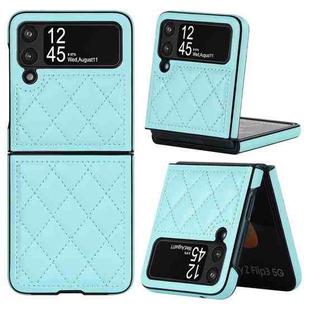 For Samsung Galaxy Z Flip4 Rhombic Microfiber Folding Phone Case(Blue)