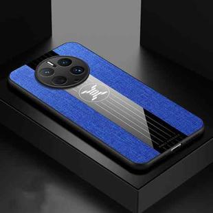 For Huawei Mate 50 Pro XINLI Stitching Cloth Textue Shockproof TPU Phone Case(Blue)
