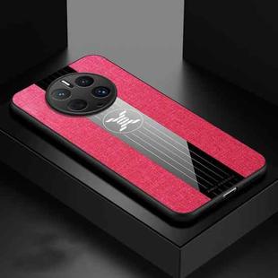 For Huawei Mate 50 Pro XINLI Stitching Cloth Textue Shockproof TPU Phone Case(Red)