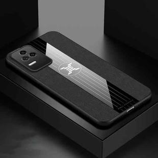 For Xiaomi Redmi K50 XINLI Stitching Cloth Textue Shockproof TPU Phone Case(Black)