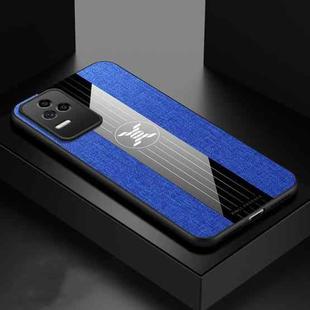 For Xiaomi Redmi K50 XINLI Stitching Cloth Textue Shockproof TPU Phone Case(Blue)