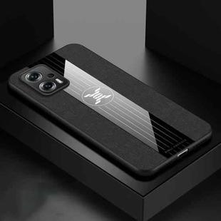 For Xiaomi Redmi Note 11T Pro XINLI Stitching Cloth Textue Shockproof TPU Phone Case(Black)