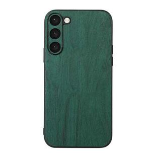 For Samsung Galaxy S23 5G Wood Texture PU Phone Case(Green)