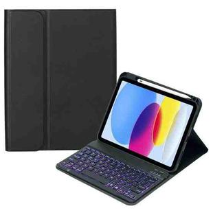 For iPad 10th Gen 10.9 2022 SA-10DS Backlight Bluetooth Keyboard Leather Tablet Case with Pen Slot(Black)