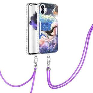 For Nothing Phone 1 2.0mm Airbag Shockproof IMD TPU Phone Case with Lanyard(Whale)