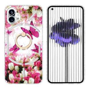 For Nothing Phone 1 2.0mm Airbag Shockproof IMD TPU Phone Case with Ring(Dancing Butterflies)