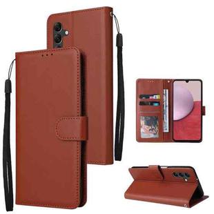 For Samsung Galaxy A14 5G Multifunctional 3 Card Slots Leather Phone Case(Brown)