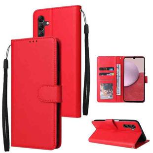 For Samsung Galaxy A14 5G Multifunctional 3 Card Slots Leather Phone Case(Red)