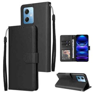 For Xiaomi Redmi Note 12 China Multifunctional 3 Card Slots Leather Phone Case(Black)