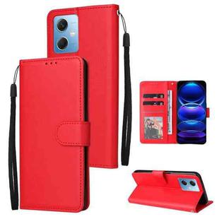 For Xiaomi Redmi Note 12 China Multifunctional 3 Card Slots Leather Phone Case(Red)