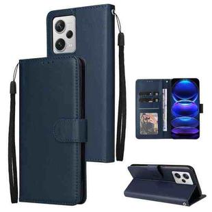 For Xiaomi Redmi Note 12 Pro+ China Multifunctional 3 Card Slots Leather Phone Case(Navy Blue)
