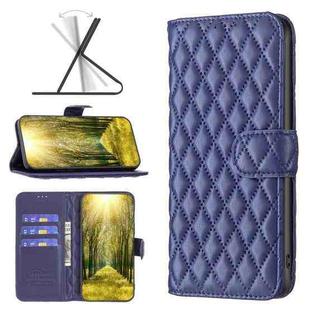 For Motorola Moto G72 Diamond Lattice Wallet Leather Flip Phone Case(Blue)