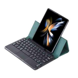 For Samsung Galaxy Z Fold4/Fold3 GKK Magnetic Folding Bluetooth Keyboard Leather Case with Touchpad(Dark Green)