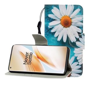 For One Plus 8 Pro Colored Drawing Horizontal Flip Leather Case with Holder & Card Slot & Wallet(Chrysanthemum)