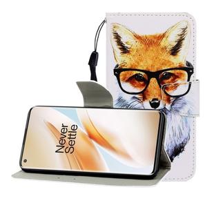For One Plus 8 Pro Colored Drawing Horizontal Flip Leather Case with Holder & Card Slot & Wallet(Fox)