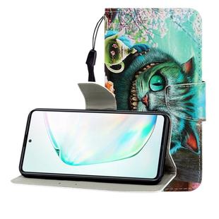 For Galaxy A81 Colored Drawing Horizontal Flip Leather Case with Holder & Card Slot & Wallet(Green Eyes)