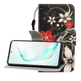 For Galaxy A91 Colored Drawing Horizontal Flip Leather Case with Holder & Card Slot & Wallet(Safflower)